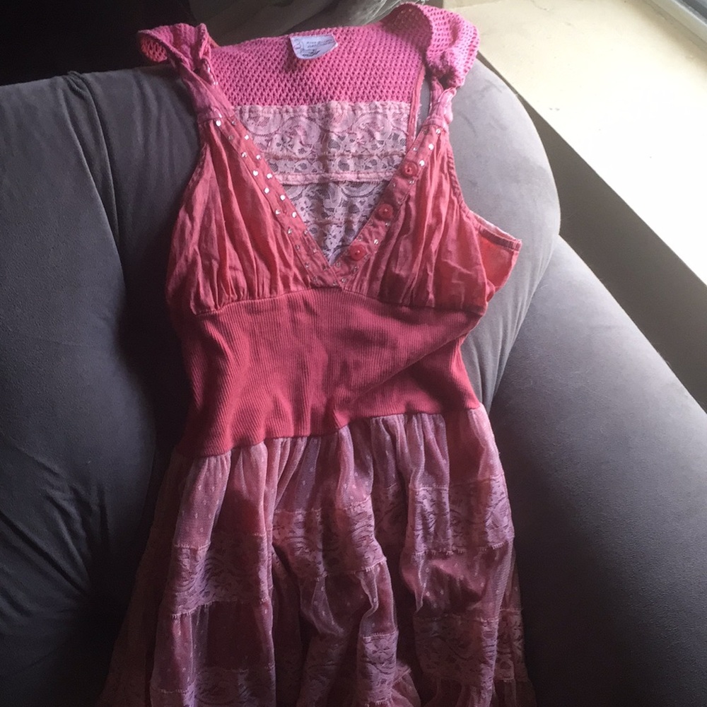 Free People crochet and lace mini sundress